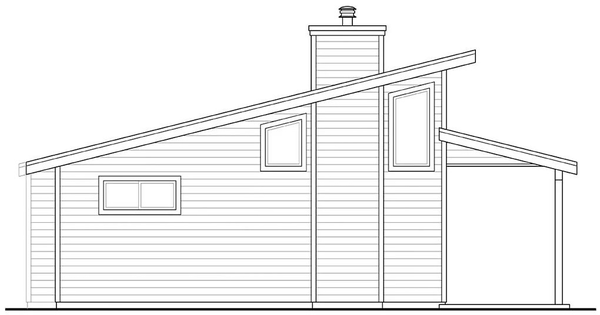 Left Elevation for House Plan #340802