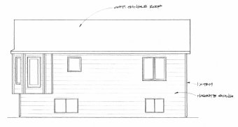 Rear Elevation for House Plan #350090