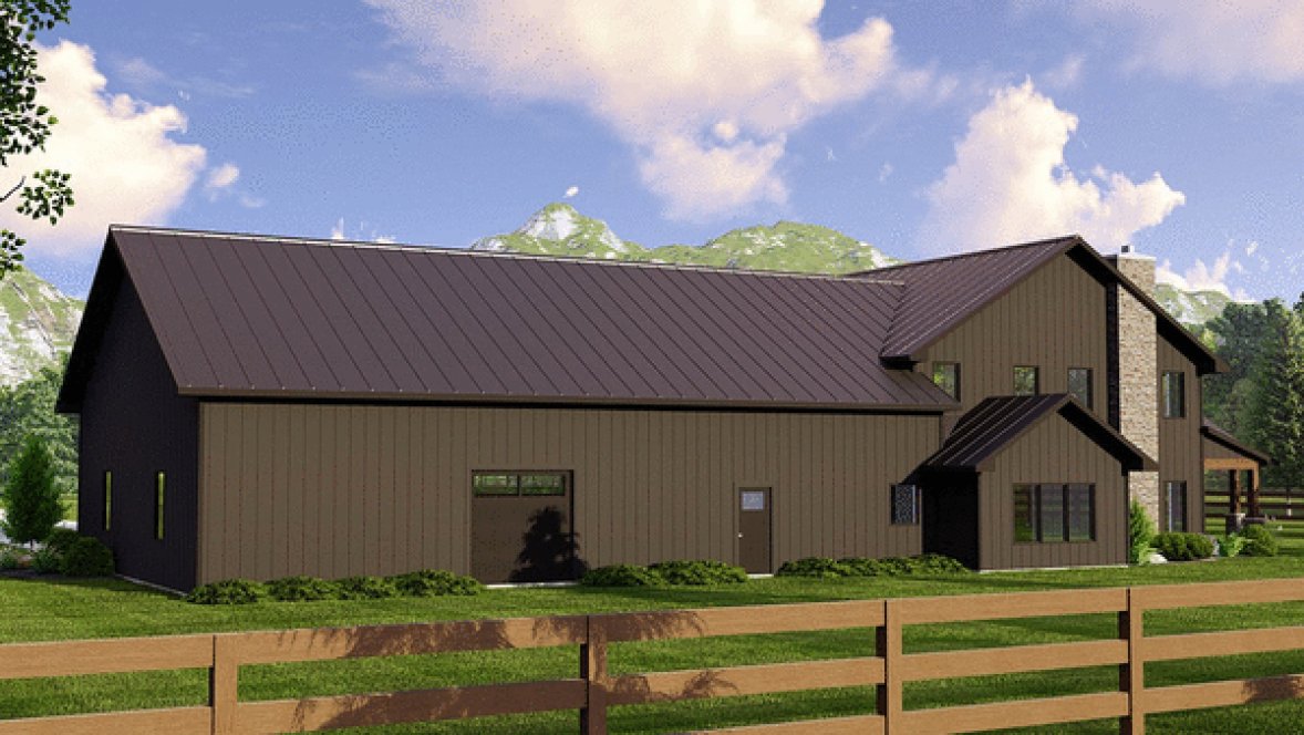 Rear Elevation for House Plan #755672