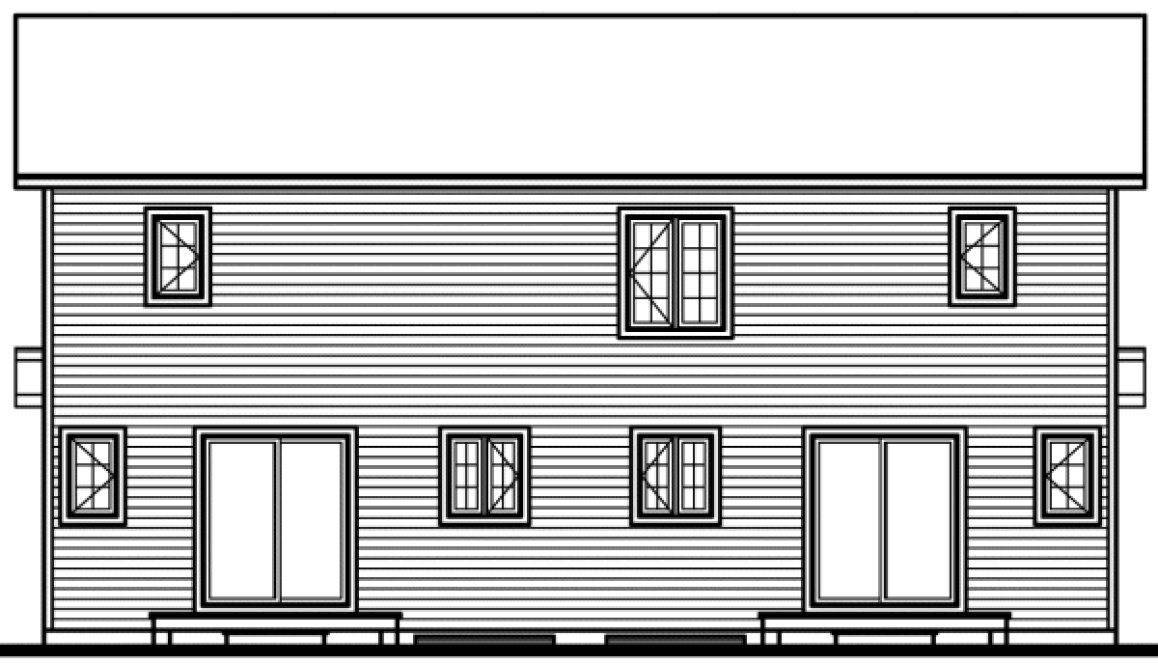 Rear Elevation for House Plan #148006