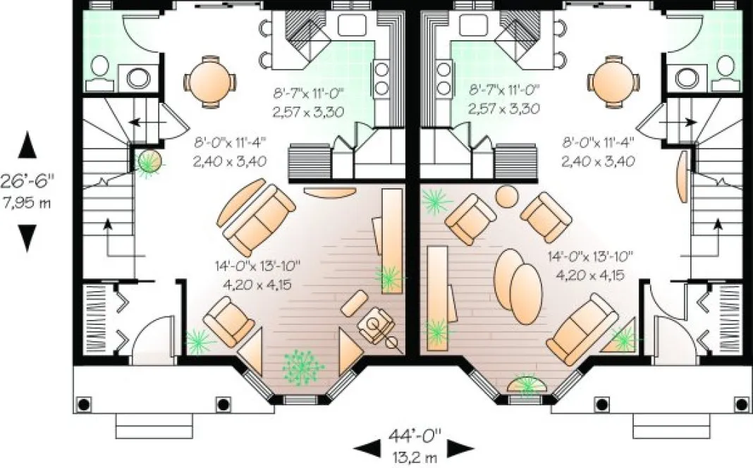 Main Floor Plan for House Plan #148006