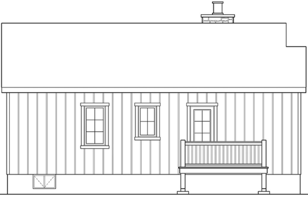Rear Elevation for House Plan #417790