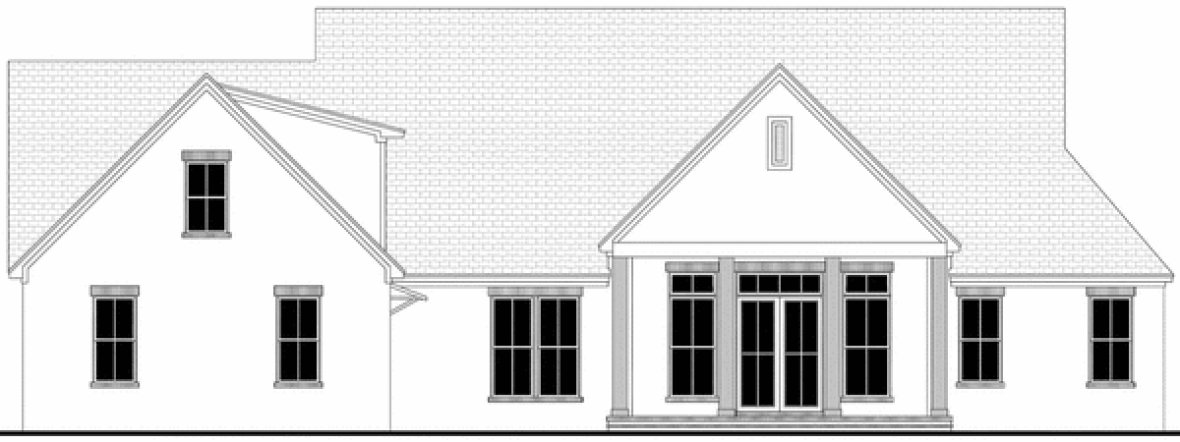 Rear Elevation for House Plan #309582