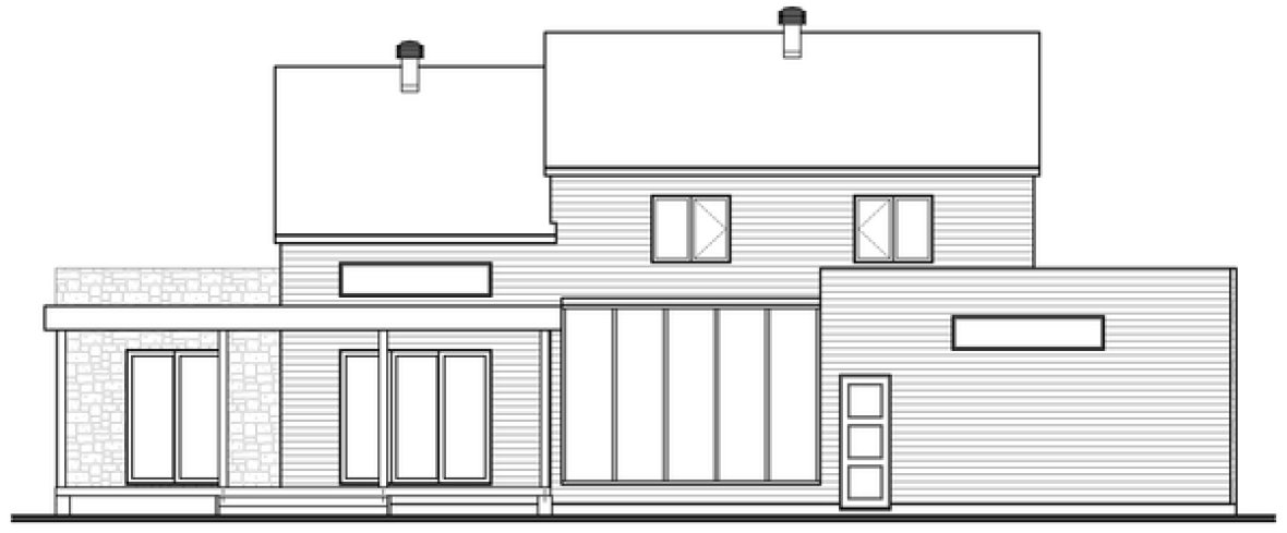 Rear Elevation for House Plan #144613