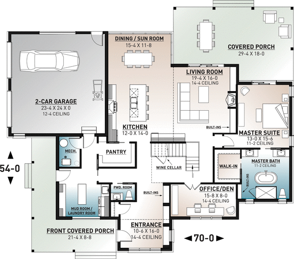 Main Floor Plan for House Plan #144613