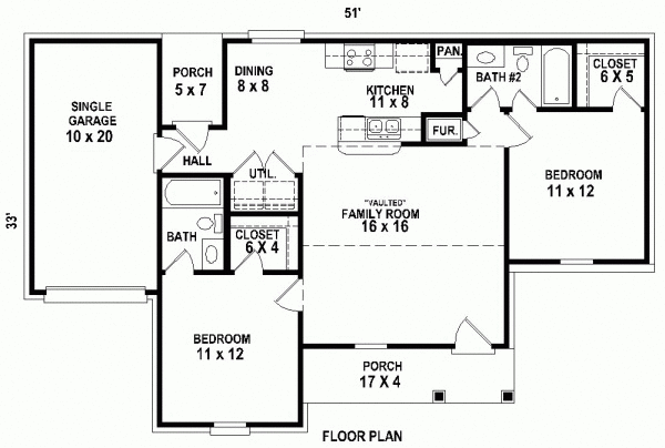 Main Floor Plan for House Plan #498001