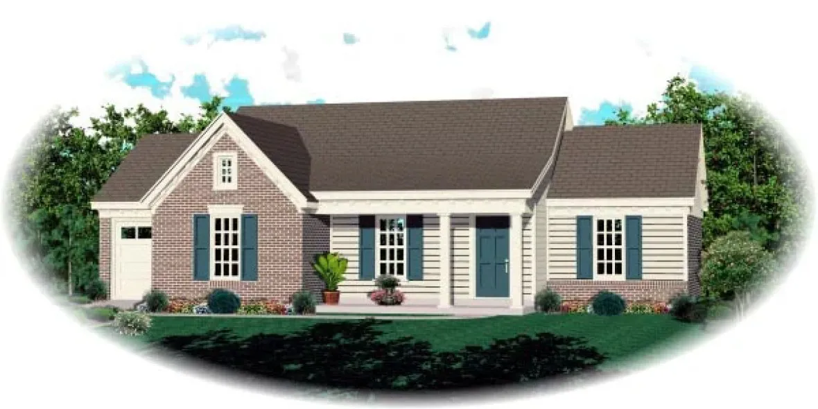 Full Rendering for House Plan #498001