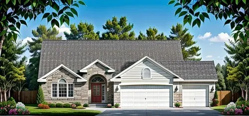 Full Rendering for House Plan #355741