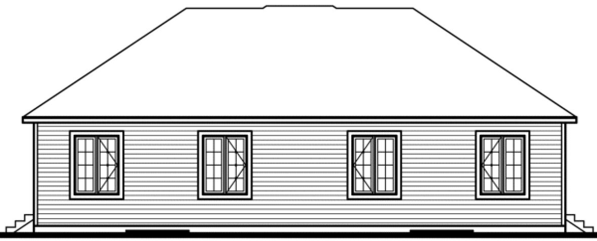 Rear Elevation for House Plan #144106