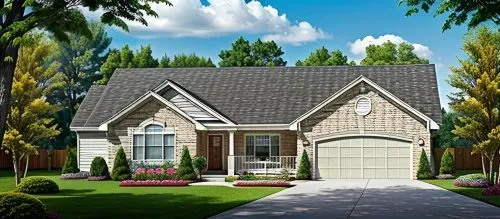 Full Rendering for House Plan #355251