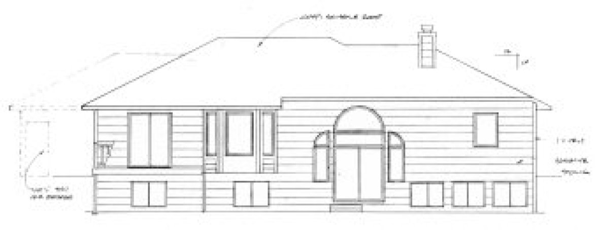 Rear Elevation for House Plan #353351