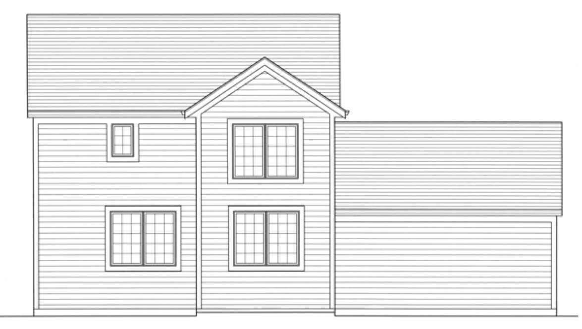 Rear Elevation for House Plan #534861