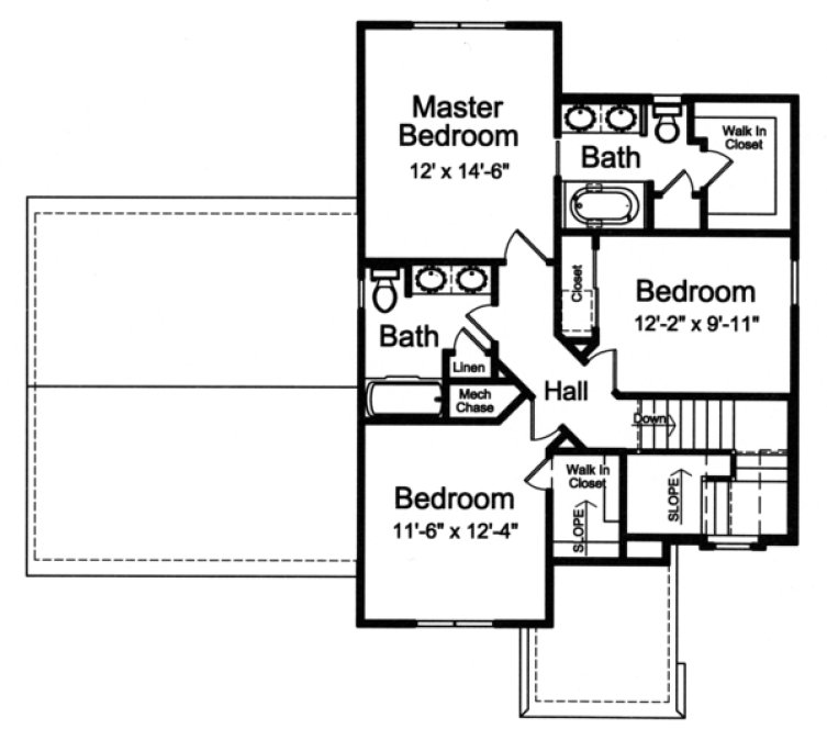 Second Floor Plan for House Plan #534861