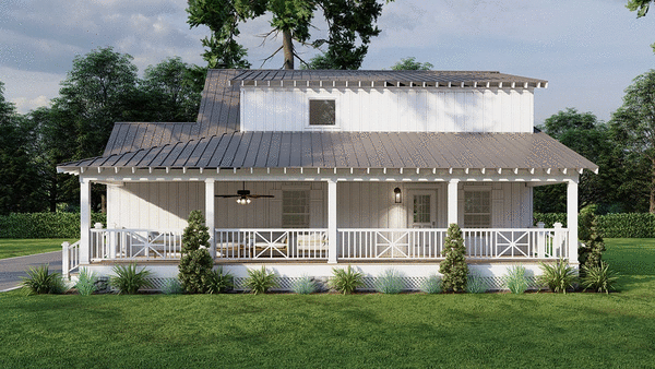 Rear Elevation for House Plan #316381