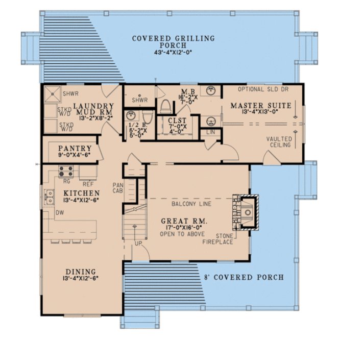 Main Floor Plan for House Plan #316381
