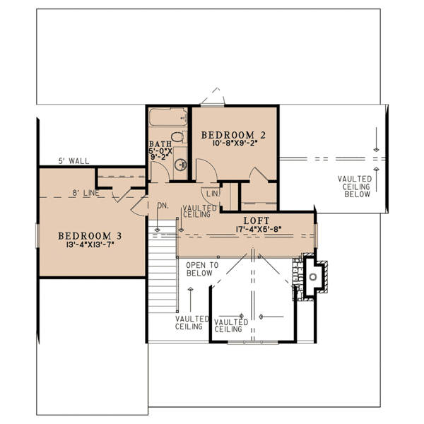 Second Floor Plan for House Plan #316381