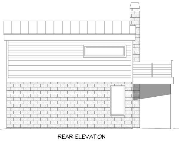 Rear Elevation for House Plan #690080