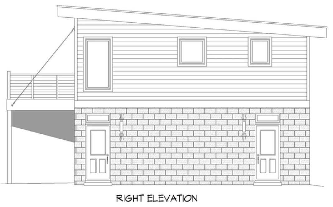 Right Elevation for House Plan #690080