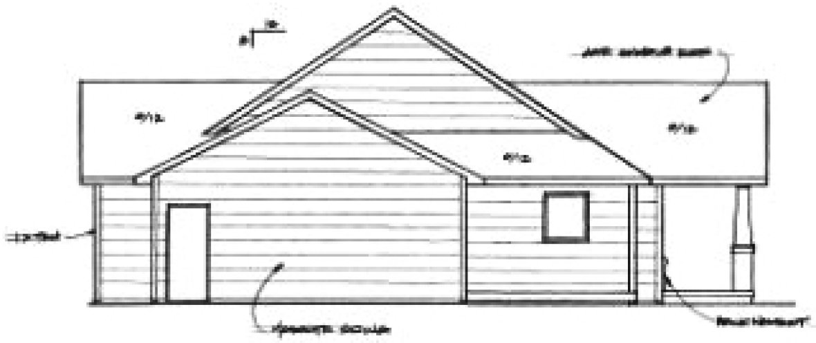 Rear Elevation for House Plan #354551