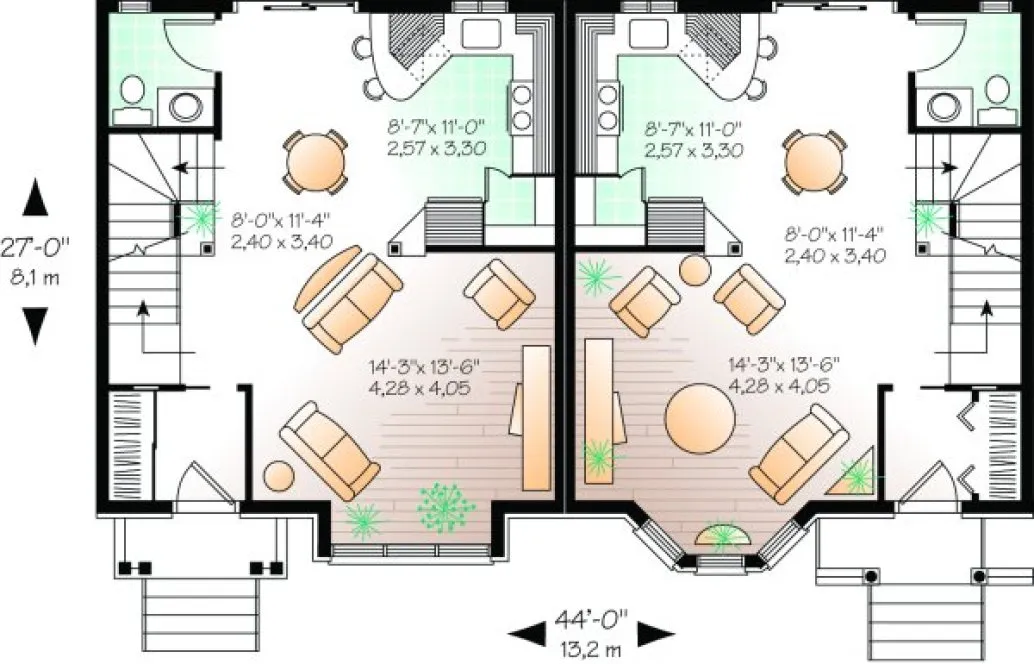 Main Floor Plan for House Plan #140203