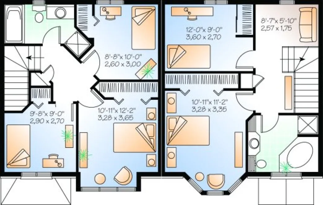 Second Floor Plan for House Plan #140203