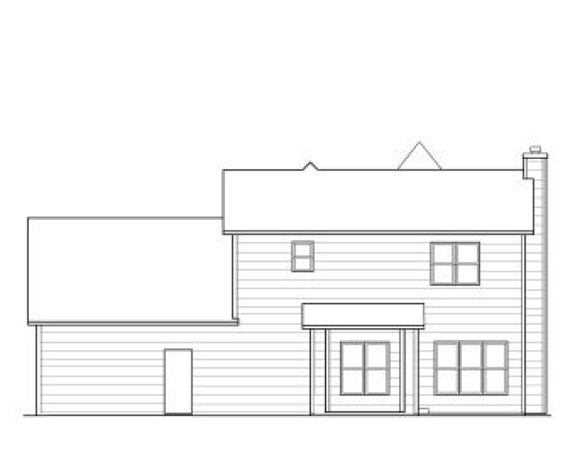 Rear Elevation for House Plan #350751