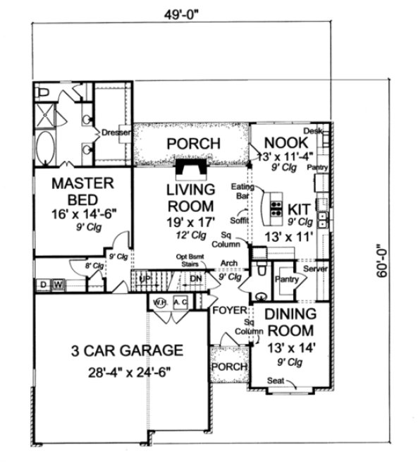 Main Floor Plan for House Plan #241712