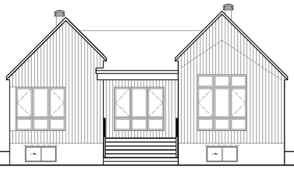 Rear Elevation for House Plan #176931