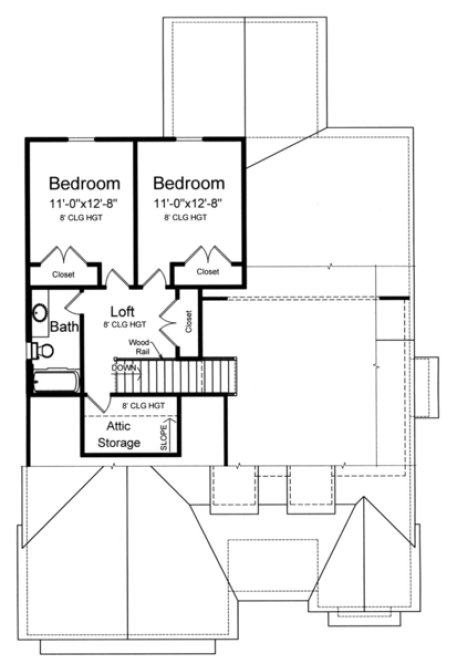 Second Floor Plan for House Plan #534991