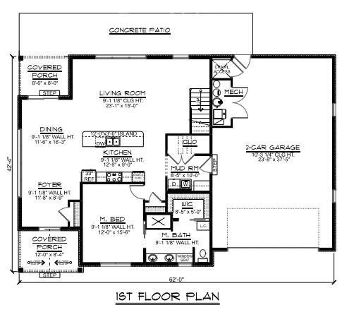 Main Floor Plan for House Plan #750102