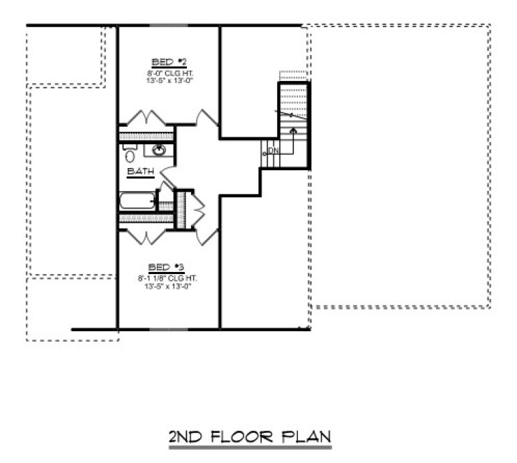 Second Floor Plan for House Plan #750102