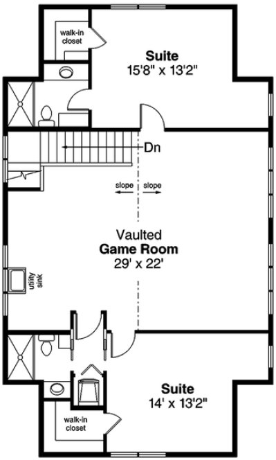 Second Floor Plan for House Plan #344182