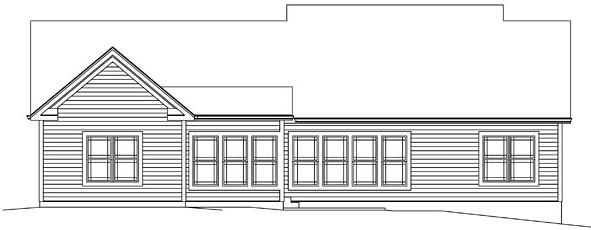 Rear Elevation for House Plan #634991