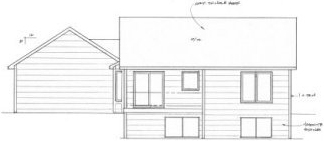 Rear Elevation for House Plan #352390