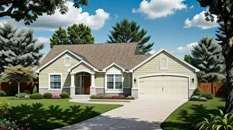 Full Rendering for House Plan #352390