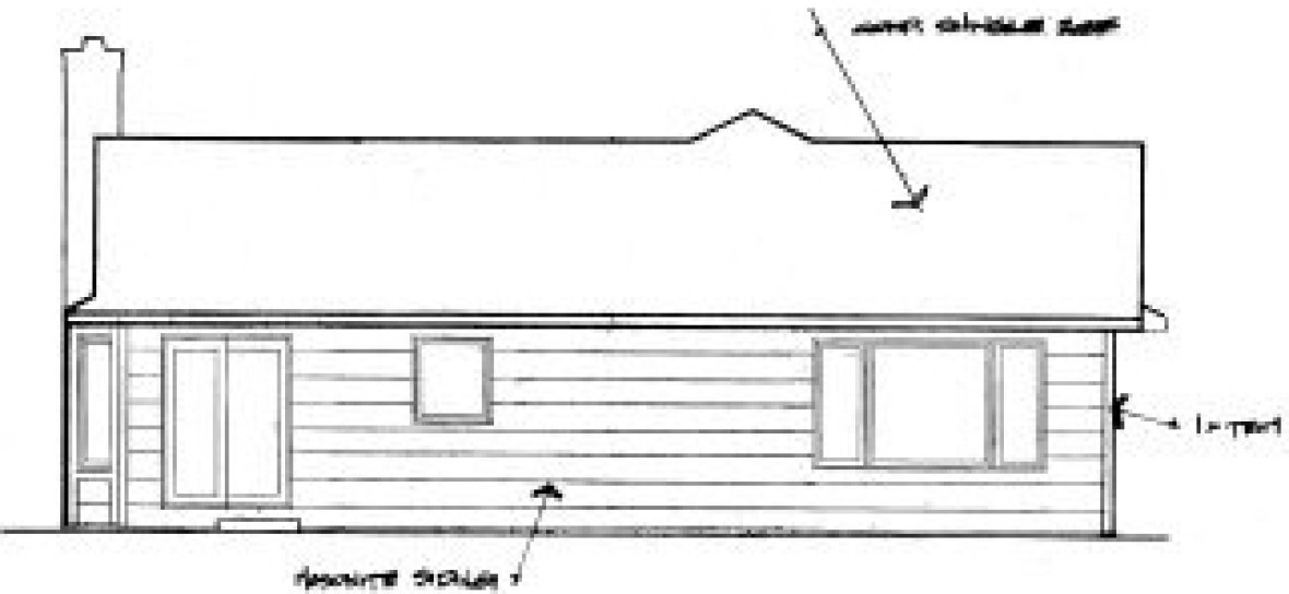 Rear Elevation for House Plan #350490