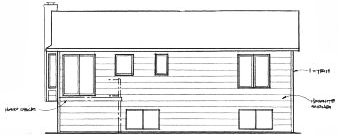 Rear Elevation for House Plan #358690