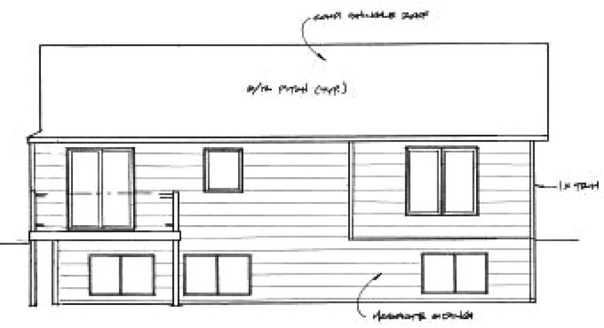Rear Elevation for House Plan #358990