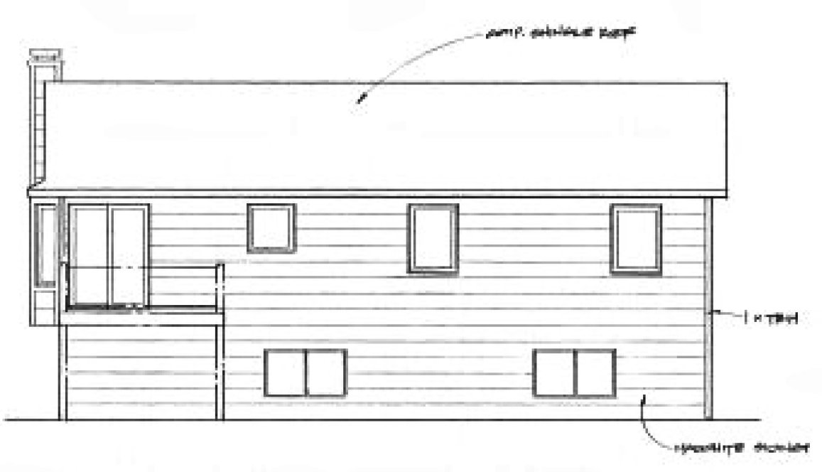 Rear Elevation for House Plan #358501