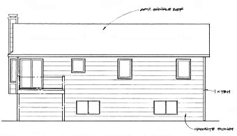 Rear Elevation for House Plan #358501