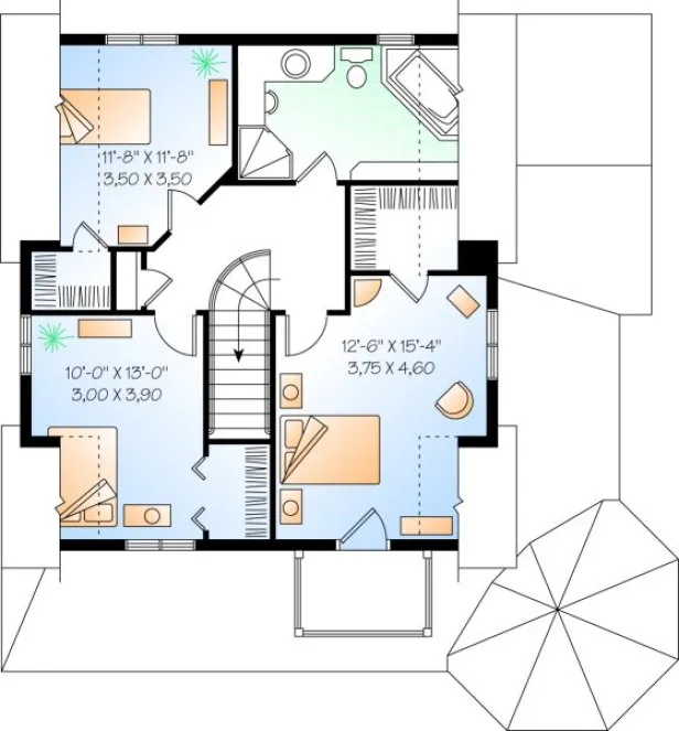 Second Floor Plan for House Plan #141056
