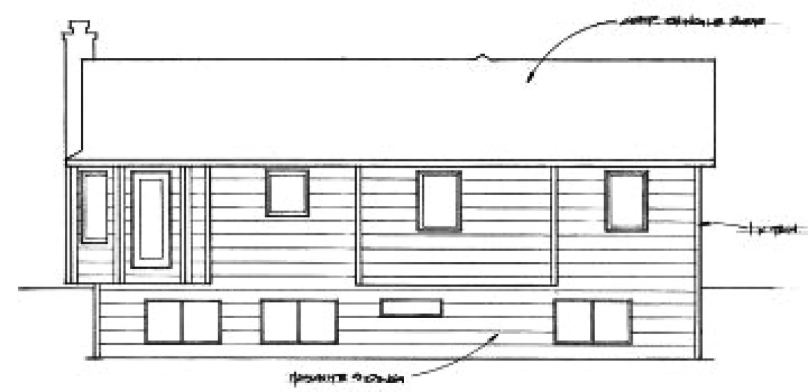 Rear Elevation for House Plan #350211