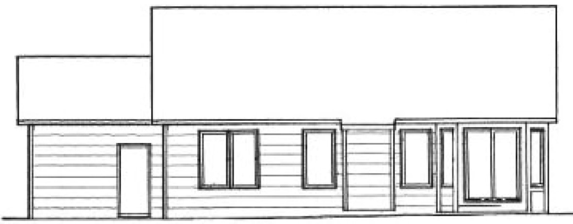 Rear Elevation for House Plan #359411