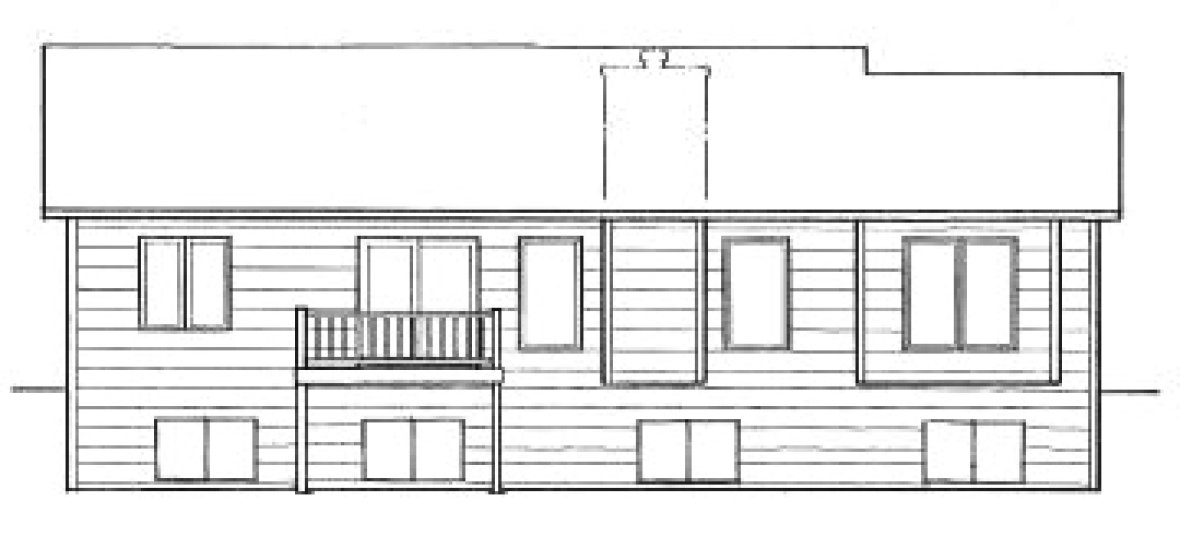 Rear Elevation for House Plan #354511