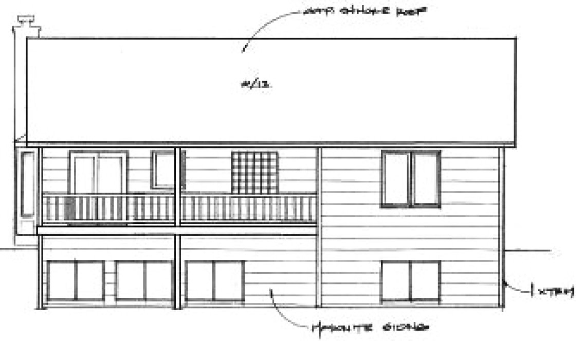 Rear Elevation for House Plan #350611
