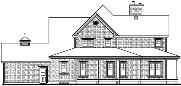 Rear Elevation for House Plan #142383