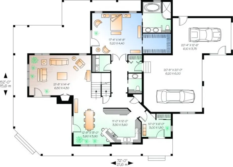 Main Floor Plan for House Plan #142383