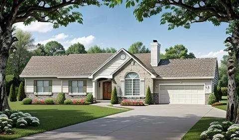 Full Rendering for House Plan #352811