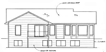 Rear Elevation for House Plan #350911