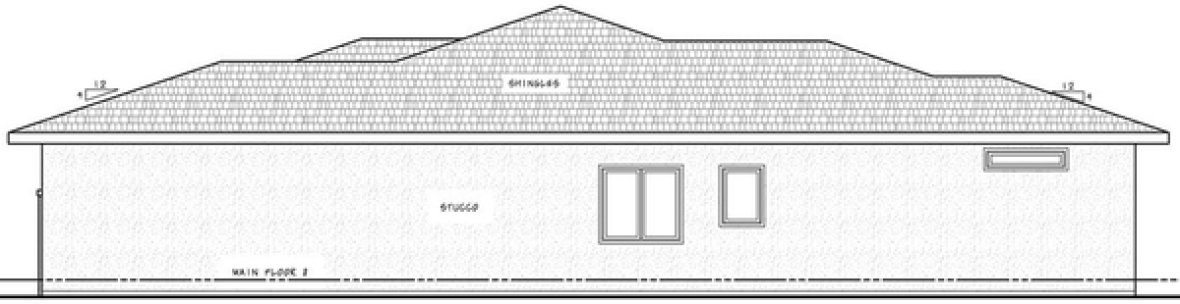 Left Elevation for House Plan #153781